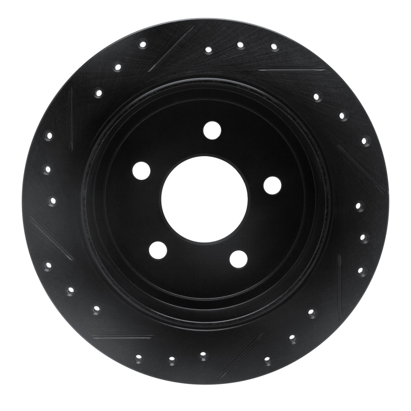 Ford Explorer Brake Rotor (1) - Rear Right - R1 Concepts - Drilled & Slotted - Black - `95-`02